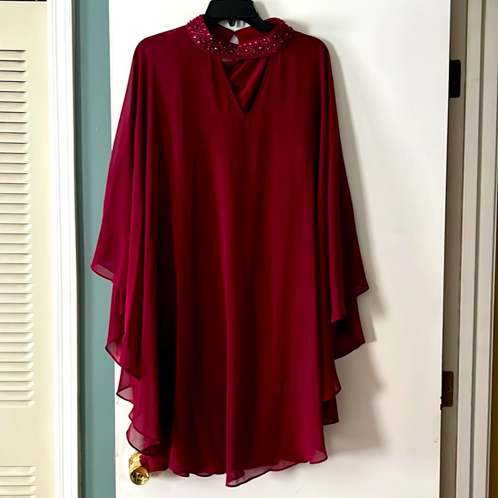 Elegant Burgundy Women's Dress